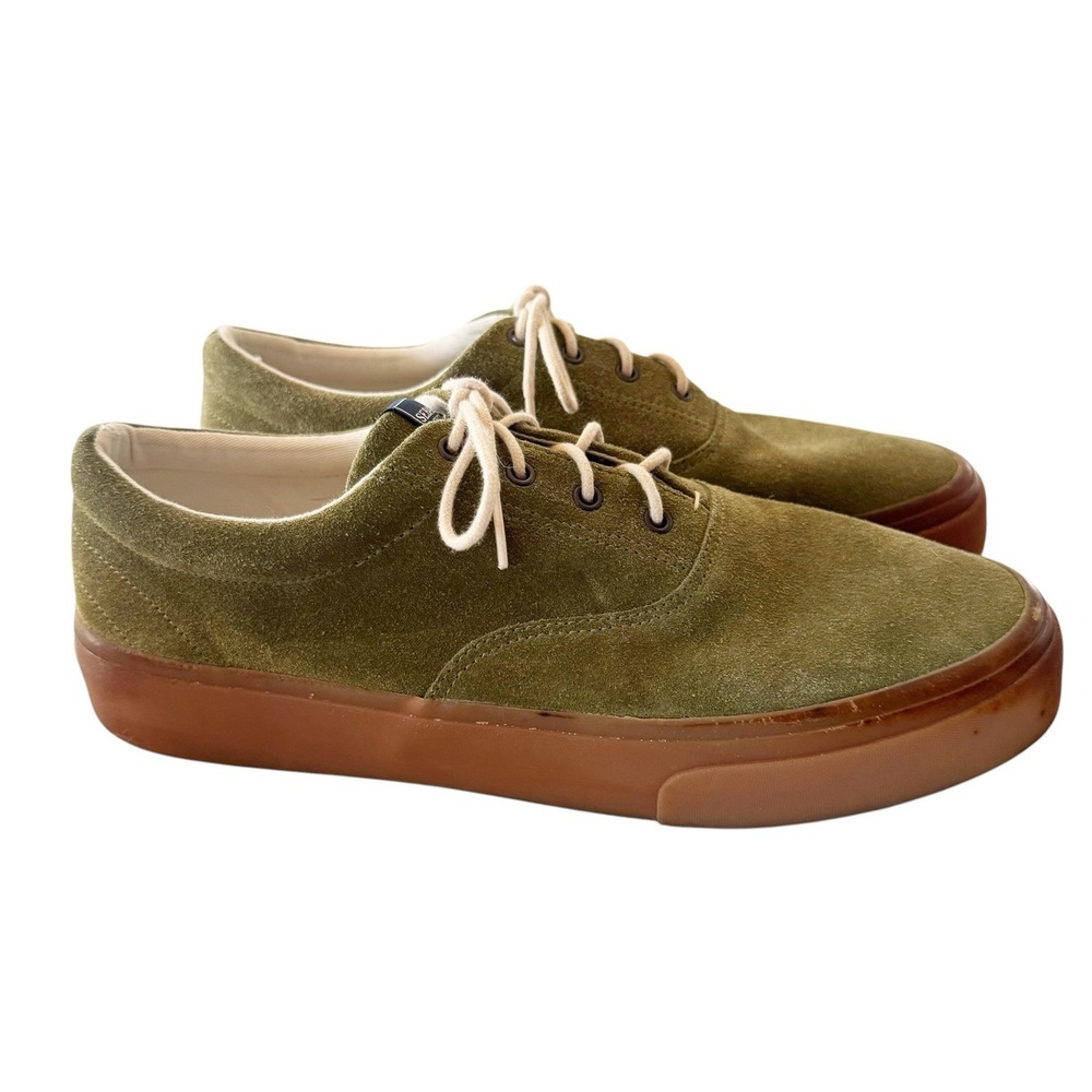 Sebago John Suede Sneakers size 10 Olive Green Preppy Cabincore Casual Capsule